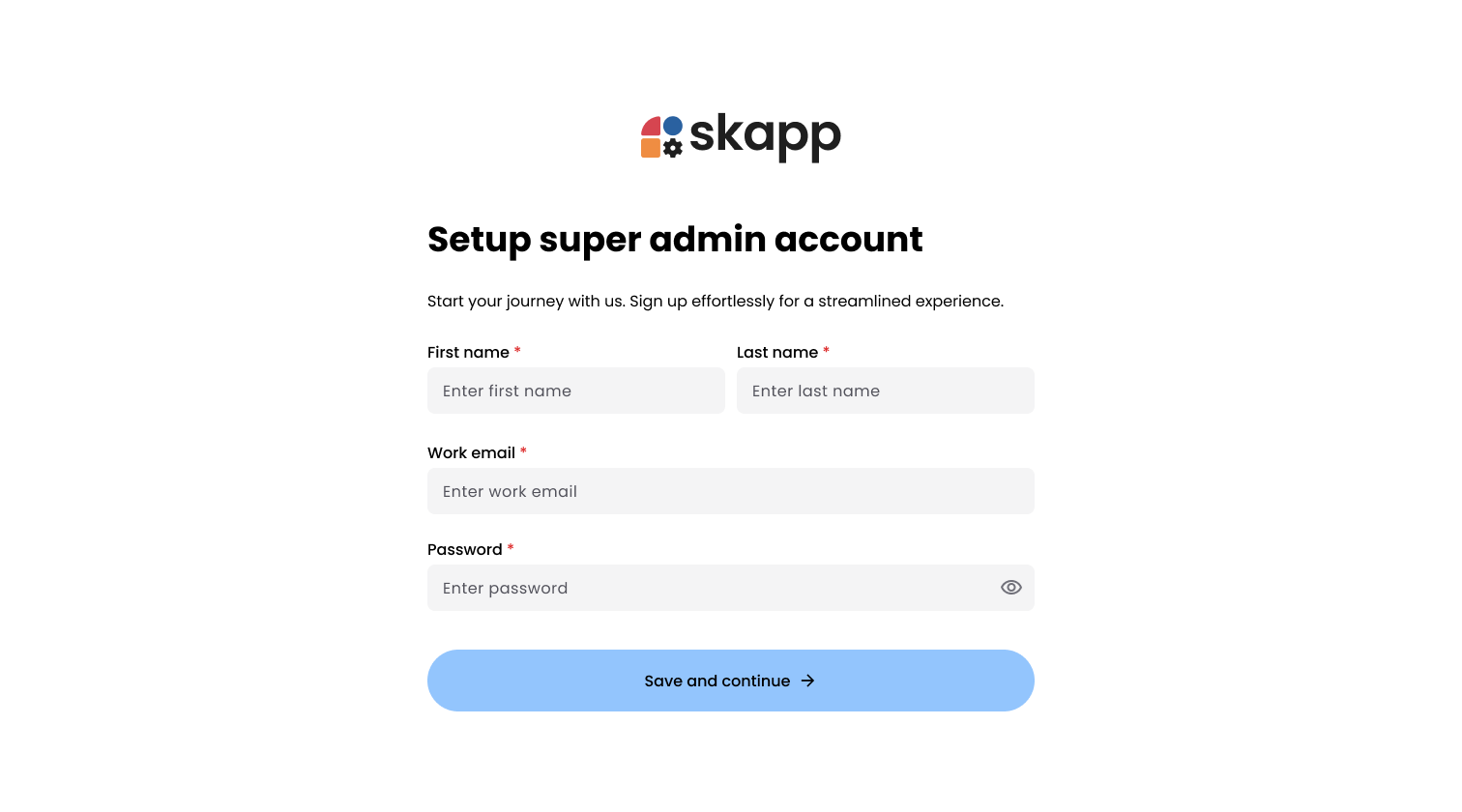 Super Admin Account Setup 
